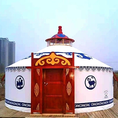 Bamboo trang trí Geodesic mái vòm lều sơn khung thép Kháng nhiệt Mongolian yurt