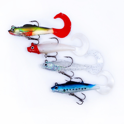 Silikon dẫn mồi câu cá mồi được trang bị với một hook duy nhất ba 9g 9cm