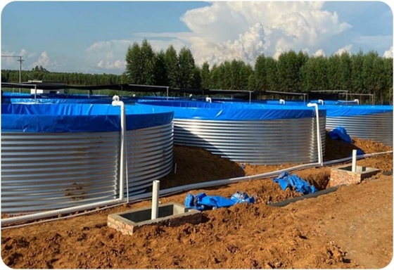 Các bể cá bằng tấm galvanized Bể nuôi cá nhựa 30M Chiều kính lớn