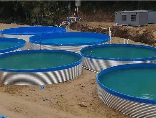 Các bể cá bằng tấm galvanized Bể nuôi cá nhựa 30M Chiều kính lớn