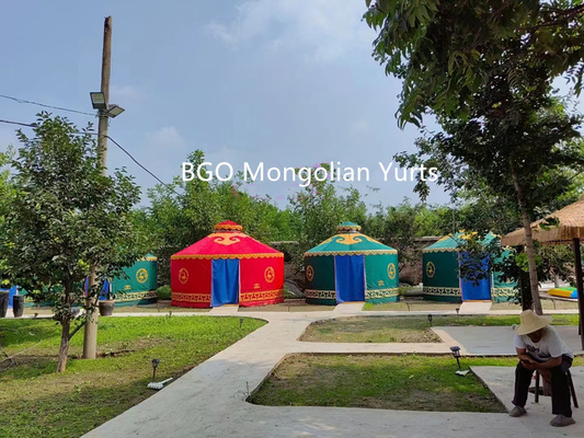 Dễ dàng Và Nhanh Lắp đặt 6M Diameter Mongolian Yurts với cửa sổ Skylight Bamboo trang trí