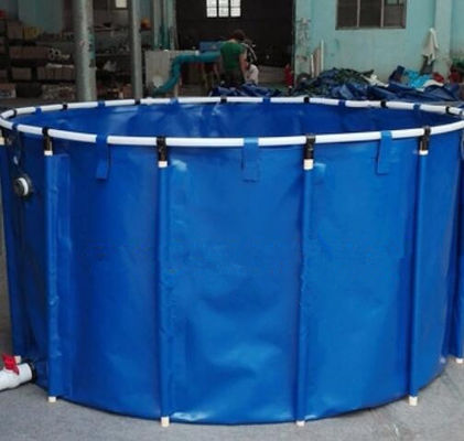 2M * 1M 5000L bể cá vải vải / hồ cá tròn gấp cho nuôi trồng thủy sản