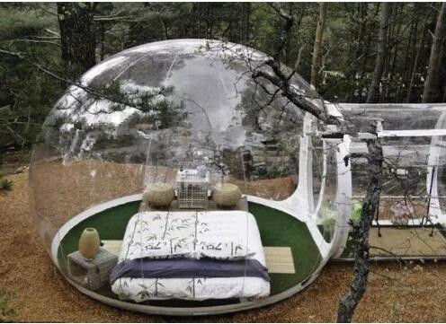 Lều bong bóng bơm bơm bơm đan đôi Clear Camping Tent Lều tiệc bơm bơm