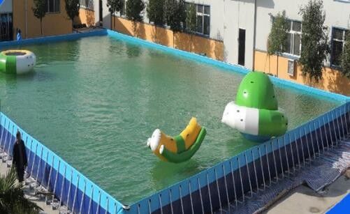 SGS 10M X 10M PVC hồ bơi khung kim loại cho mùa hè