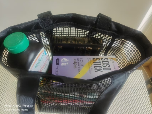Khả năng chịu tải mạnh Thẻ mua sắm Bãi biển PVC Mesh Bag Logo thiết kế tùy chỉnh