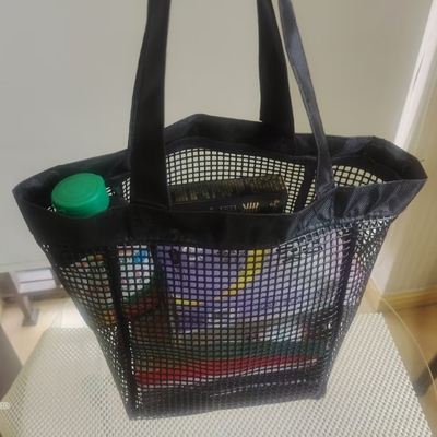 Khả năng chịu tải mạnh Thẻ mua sắm Bãi biển PVC Mesh Bag Logo thiết kế tùy chỉnh
