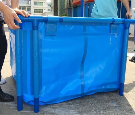 2000L Double Tier Tarpaulin Fish Tank, Safe Water Tarpaulin Fish Pond Tủ cá gập