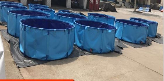 Chất chống cháy 4000L bọc thép bể cá với Blue Fish Pond Liner môi trường PVC bể cá gấp