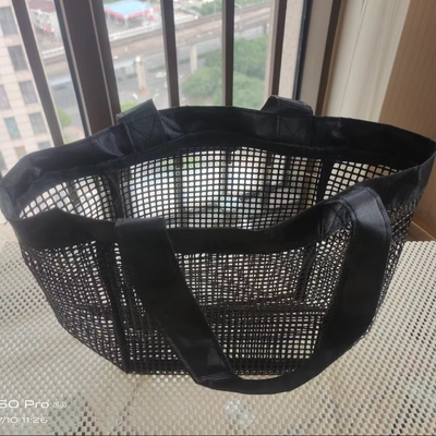 Khả năng chịu tải mạnh Thẻ mua sắm Bãi biển PVC Mesh Bag Logo thiết kế tùy chỉnh