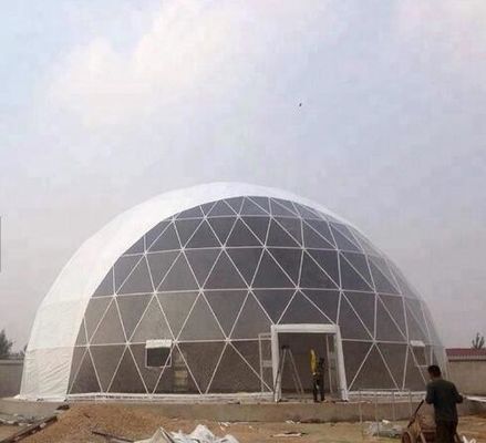 16M Diameter PVC Geodetic Dome Tent ngoài trời khách sạn Igloo Party Tent Big Exhibition Dome Tent
