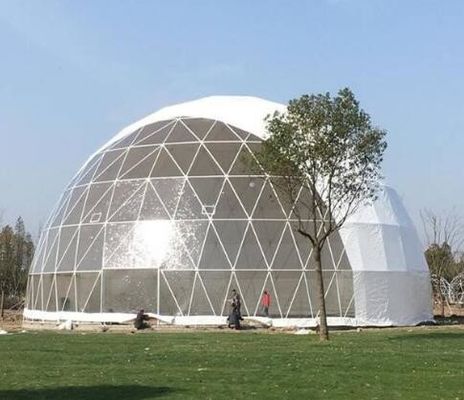 16M Diameter PVC Geodetic Dome Tent ngoài trời khách sạn Igloo Party Tent Big Exhibition Dome Tent