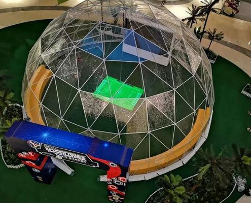 16M Diameter PVC Geodetic Dome Tent ngoài trời khách sạn Igloo Party Tent Big Exhibition Dome Tent