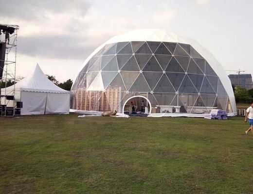 18M chống thấm nước chống tia cực tím Geodetic Dome Tent với ống thép cho bữa tiệc