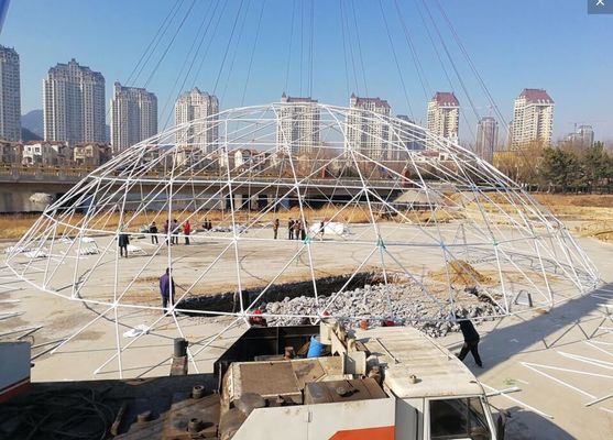20M PVC mái vòm địa chất Cấu trúc vững chắc Thép Cửa hàng tiệc Tiệm cưới trong suốt