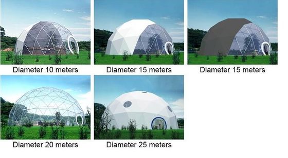 Chiều kính 6M bán cầu Khu vòm địa chất Khu lều vòm vỏ vải PVC Khu lều tiệc