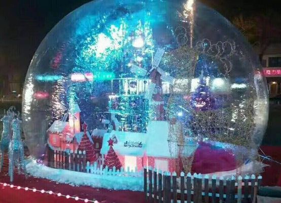 PVC rõ ràng Giant Inflatable Show Ball, Bầu tuyết nổi cho quảng cáo Giáng sinh