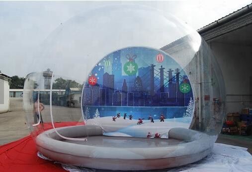 PVC rõ ràng Giant Inflatable Show Ball, Bầu tuyết nổi cho quảng cáo Giáng sinh