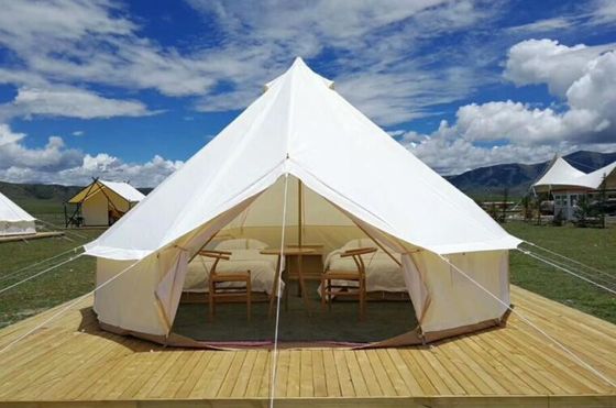 Glamping Luxury Yurt Bell Khả năng chống cháy Tarpaulin Safari Tent Áo vải vải chống nước