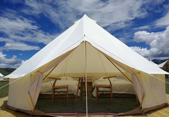 Glamping Luxury Yurt Bell Khả năng chống cháy Tarpaulin Safari Tent Áo vải vải chống nước