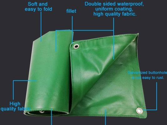 650gm chống nước UV ổn định PVC Truck Cover B1 Khả năng chống cháy màu xanh lá cây