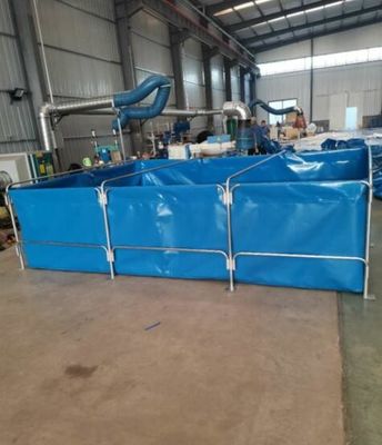 Quảng trường khung kim loại linh hoạt 1050gsm 25000L bọc thép bể cá bể cá gập