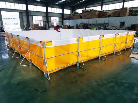 Quảng trường khung kim loại linh hoạt 1050gsm 25000L bọc thép bể cá bể cá gập