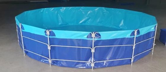 Quảng trường khung kim loại linh hoạt 1050gsm 25000L bọc thép bể cá bể cá gập