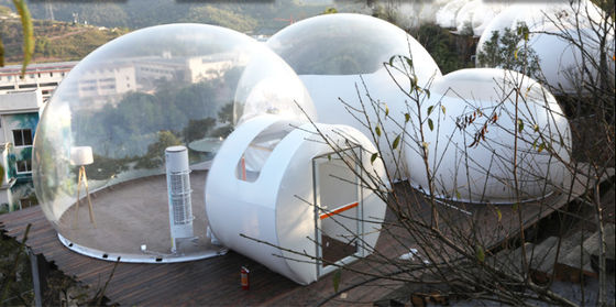 PVC Tarpaulin Dome Clear Bùi bong bóng bơm với phòng tắm Bùi tiệc bơm