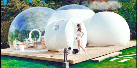 PVC Tarpaulin Dome Clear Bùi bong bóng bơm với phòng tắm Bùi tiệc bơm