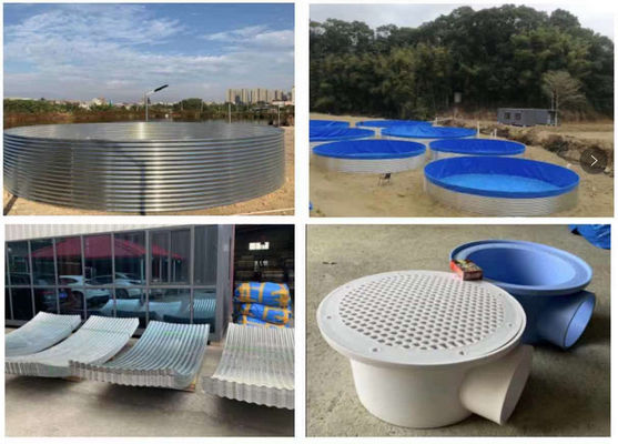 Trên mặt đất bọc thép hồ cá với tấm nhựa galvanized ngoài trời