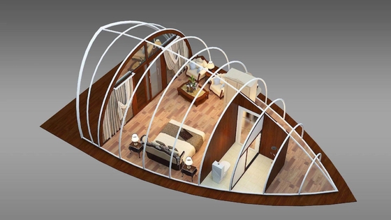Cửa hàng ngoài trời khách sạn sang trọng Glamping Resort Cửa hàng chống tia UV 5mx7m Shell Tent