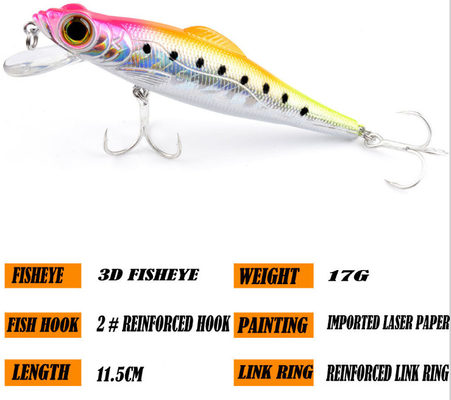 ABS Giant Long Throw Fishing Bait 2xPlastic Lures 17G/ 11.5cm