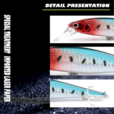 3 Mồi nhựa Tilapia Bass Bionic Lám bắt cá 11.50cm 14g Minnow nổi
