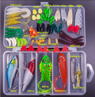 14 - 78 PCS Mồi câu cá đặt muỗng kim loại với mồi silicone mềm