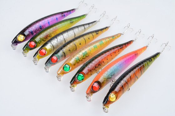 8 màu 17.50CM/39.20g 2# Hooks Perch,Crucian,Culter Alburnus Big Minnow