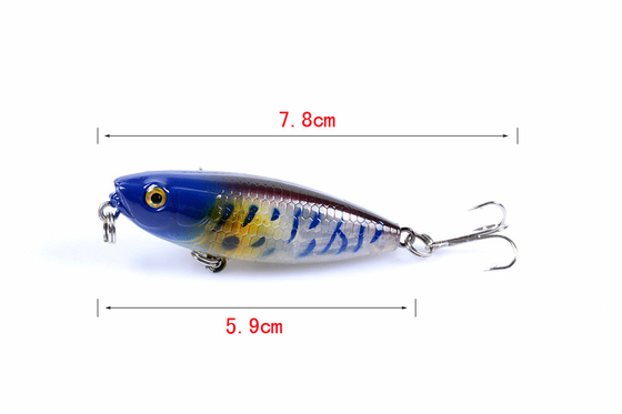 6 màu 5.9CM/6.9g Perch,Crucian, bút chì nhựa giả