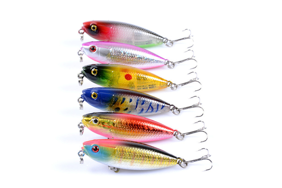 6 màu 5.9CM/6.9g Perch,Crucian, bút chì nhựa giả