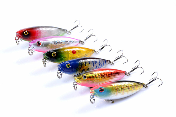 6 màu 5.9CM/6.9g Perch,Crucian, bút chì nhựa giả