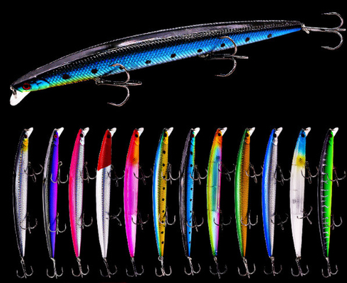 12 màu 18cm/22.6g 2# Hooks Perch,Crucian,Culter Alburnus Big Minnow