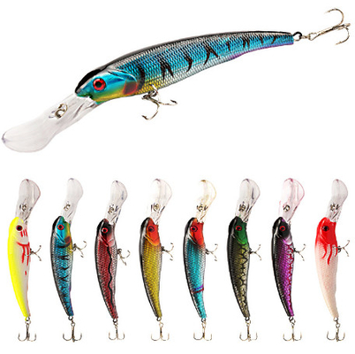 8 màu 16.50CM/29g 2# Nhăn Big Minnow Lure Perch,Crucian,Tilapia Plastic Lure