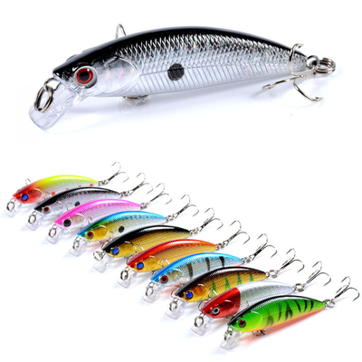 10 màu 6.70cm/5g 8# Hook Perch,Crucian,Culter Alburnus Plastic Lure