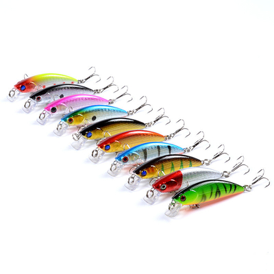 10 màu 6.70cm/5g 8# Hook Perch,Crucian,Culter Alburnus Plastic Lure