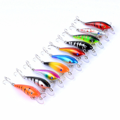10 Màu sắc 5.7CM/4.4g 8# Cây móc Mulet,Perch,Catfish Nhựa ABS Mồi đánh cá Minnow