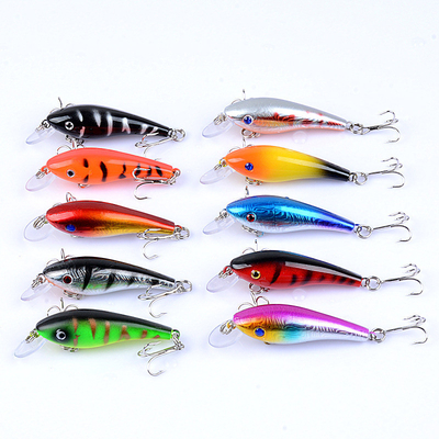 10 Màu sắc 5.7CM/4.4g 8# Cây móc Mulet,Perch,Catfish Nhựa ABS Mồi đánh cá Minnow