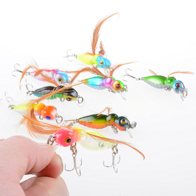 8 màu 4.5cm / 3g 10# móc cứng nhựa mồi câu cá Minnow mồi
