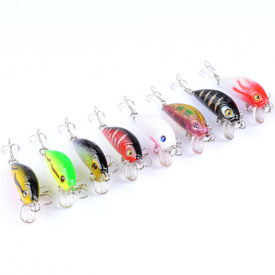 8 Màu 5cm/3.6g 10# Cây móc nhựa cứng mồi câu cá