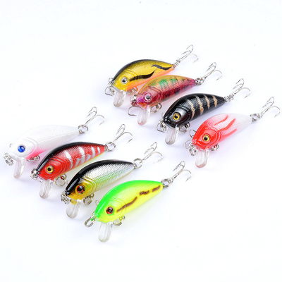 8 Màu 5cm/3.6g 10# Cây móc nhựa cứng mồi câu cá