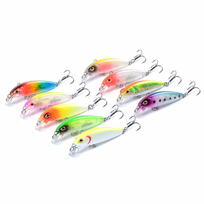 9 Màu sắc 5.5CM/5.70G Chơi cá Minnow Mồi câu cá Mullet,Perch,Catfish Mồi cứng nhựa