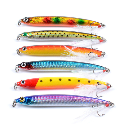 6 màu 10CM/14.4G 6# Hooks Perch,Catfish Nhồi nhựa cứng chìm bút chì