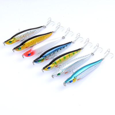 7 Màu sắc 9/.5CM/17G 6#*2Hooks sông biển Long Shot nhựa cứng mồi chìm bút chì câu cá mồi
